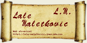 Lale Maletković vizit kartica